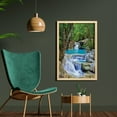 thumbnail image 2 of Waterfall Wall Art with Frame, Image of Waterfall by the Rocks in Forest Secret Paradise, Printed Fabric Poster for Bathroom Living Room, 23" x 35", Green Blue and Brown, by Ambesonne, 2 of 2