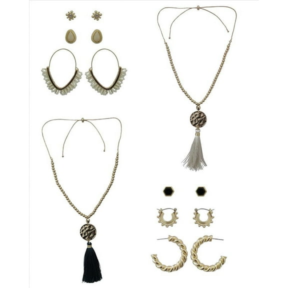 Time and Tru 4pack Multi Earrings and Long Necklaces Set