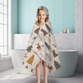thumbnail image 6 of Beige Christmas Forest Animal Pattern Hooded Bath Towel，50"x30" for Ages 3 To 12 Kids, Quick Dry Lightweight Soft Microfiber Hood Beach Towel Cover Up for Kids, 6 of 7
