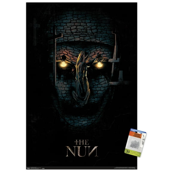 The Nun - One Sheet Wall Poster with Push Pins, 22.375" x 34"