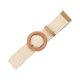thumbnail image 2 of Cinturón tejido con hebilla de madera redonda, elástico, para vestir, trenzado Blanco, 2 of 9