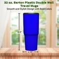 thumbnail image 5 of 32 oz. Barton Plastic Double Wall Travel Mugs - 6 Pack - Blue, 5 of 5