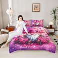 thumbnail image 4 of Feelyou Pink Gnome Queen Comforter Set, Romantic Anniversary Rose Bedding Set, 3pcs, 4 of 8