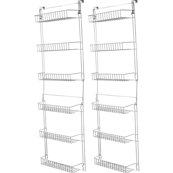 Trademark Home Vinyl/Steel 5-Feet Overdoor Storage Rack, Set of 2