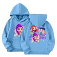thumbnail image 1 of Moonsky Sudadera con capucha y cordón HUNTRX, estampado de grupo de chicas coreanas, jersey corto, suave y cómodo, top de manga larga para primavera y otoño. Azul 110, 1 of 5