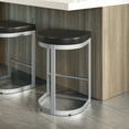 thumbnail image 5 of Amisco Lester 26 In. Counter Stool - Black Faux Leather / Shiny Grey Metal, 5 of 9