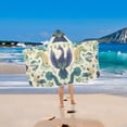 thumbnail image 2 of Yayeee Kids Hooded Towels Toddler Soft Absorbent Beach Bathing Wrap 50" x 23.5", Green Animals Pattern, 2 of 5