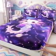 thumbnail image 3 of Manfei Sea Animal Axolotl Fitted Sheet Queen,Cute Salamander Pattern Bedding,3pcs,1 Fitted Sheet and 2 Pillowcases, 3 of 6