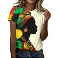 thumbnail image 2 of Sakmal Tshirts Shirts for women Dolman Short Sleeve African Plus Size Graphic Tees T-Shirts Womens Tops Dressy Casual, 2 of 5