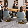 thumbnail image 4 of S-HOME Ergonomic Hydraulic Salon Chair – 360° Swivel Non-Tilting Hairdressing Chair with PU Leather for Barbers, Spas, and Tattoo Studios, Blue, 4 of 16