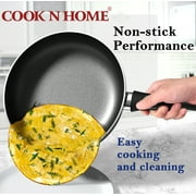 Cook N Home Basics Nonstick Frying Pan Set, Non Stick Saute Fry Pan Skillet Set, 8/9.5/11-Inch 3-Piece, Black