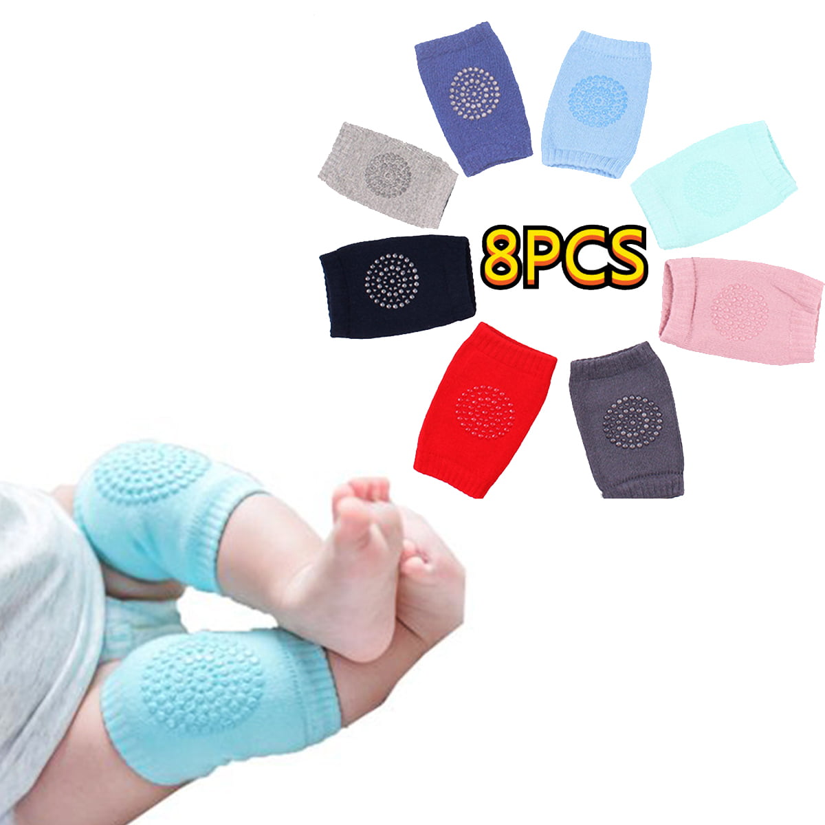 2pcs Baby Crawling Knee Pads Infant Toddler Safety Cushion Protector 11x8x0.4 #D 