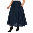 thumbnail image 4 of Beautybatik Navy blue Women Cotton BOHO Gypsy Long Maxi Victorian Renaissance Flare Skirt 3X, 4 of 5