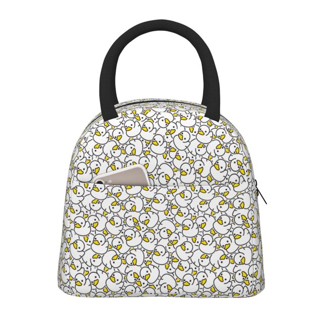 Fotbe Ducky Bolsa de Almuerzo con Estampado, Lonchera Aislada, Contenedor de Comida Reutilizable Tipo Cooler a Prueba de Fugas