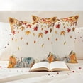 thumbnail image 3 of Vintage Pumpkin Fall Outdoor Waterproof Pillow Covers, Thanksgiving Weeping Maple Leaves Decorative Square Throw Pillowcase Sofa Cushion Sham for Patio/Couch/Chair, 18"x18" 2 Pack, 3 of 8