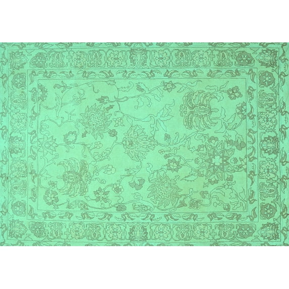 Ahgly Company Indoor Rectangle Persian Turquoise Blue Traditional Area Rugs, 7' x 9'