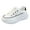 White, variant on Women's Lace up Tennis Shoes Platform Lightweight Fashion Sneaker Low Top Casual Walking Shoe