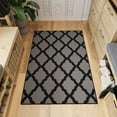 thumbnail image 6 of Ottomanson Trellis Area Rug 3'3" x 5' - Non Slip Low Pile Carpet, Dark Gray, 6 of 11