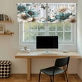 thumbnail image 5 of Teal Tulip Butterfly Tier Curtains 24 Inch Length, Beige Turquoise Floral Blue Coastal Cafe Short Curtains for Bathroom Over Sink, Small Kitchen Curtain Light Filtering Drapes 2 Panels 27.5"Wx24"L, 5 of 8