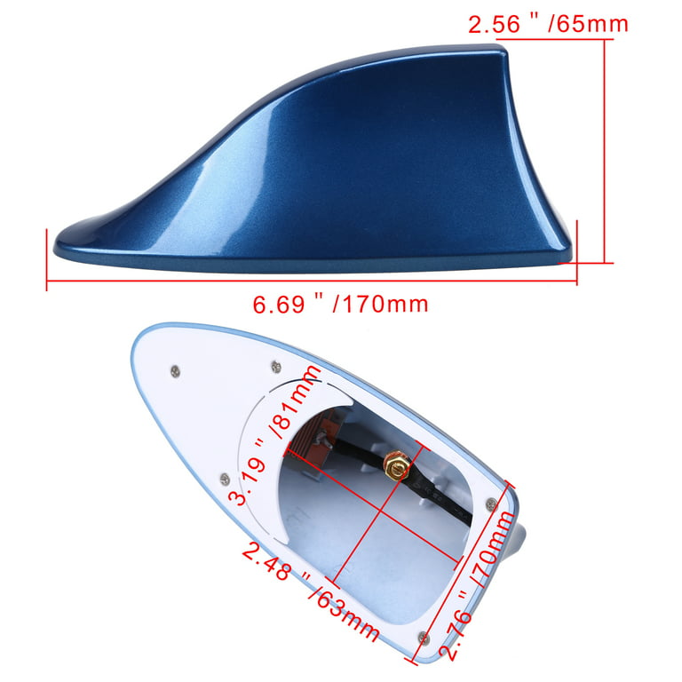  Possbay Shark Fin Antenna Car AM FM Signal Connection Roof  Aerial with Adhesive Universal Fit for SUV Seden Black : Electronics
