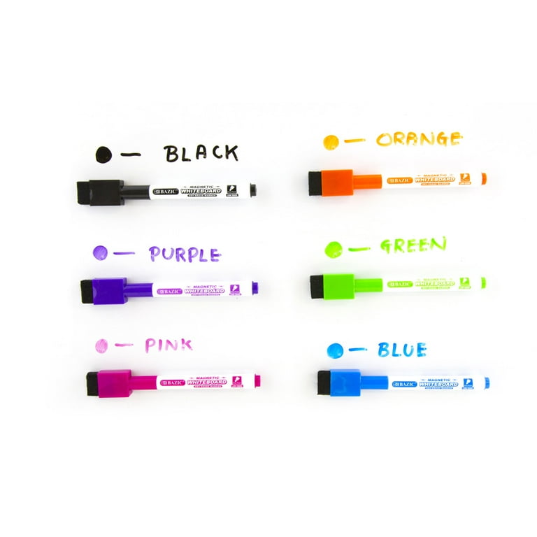 12 Pack Magnetic Fine Tip Dry Erase Color Markers for Whiteboards