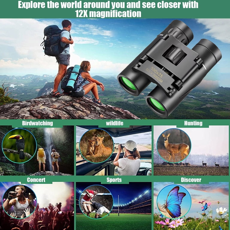 300x25 Binoculars For Adults And Kids, High Powered Mini Pocket Binoculars With