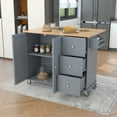 thumbnail image 2 of DEALTOPS Rolling Kitchen Islands with Storage Cabinets, Wood Gray, 52.76 in, 2 of 14
