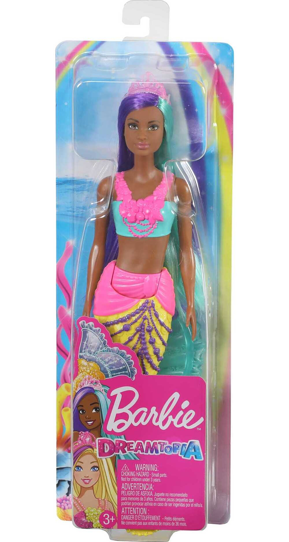 Barbie Dreamtopia Mermaid Doll with Teal & Purple Hair, Yellow Tail & Tiara Accessory - image 6 of 6