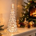 thumbnail image 2 of Clear Glass Christmas Tree Candle Holder Elegant Tabletop Centerpiece for Christmas Decor Holiday Winter Home Decor Gift Idea 5.2 In, 2 of 9