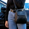 thumbnail image 3 of Jack Georges Voyager Hand-Stained Buffalo Leather Slim Crossbody #7831 (Black), 3 of 5