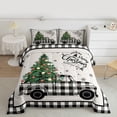 thumbnail image 2 of Homewish Retro Farmhouse Truck Queen Comforter Set for Kids, Green Xmas Tree Bedding Sets, Merry Christmas Reversible Bedding Comforter Set, Super Cozy Room Decor, 3-Piece, 2 of 8