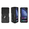 thumbnail image 3 of for Galaxy Z Fold 6 Case, Soft TPU & Hard PC Anti-scratch Sliding Cover Full Protection Ring Stand Rotating Kickstand Holder Magnetic Shockproof Phone Case Cover for Samsung Z Fold 6 5G, Black, 3 of 11