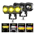 thumbnail image 1 of Par Faros De Lupa Led Focos Luz Tres Color De Moto Auto 240w, 1 of 7