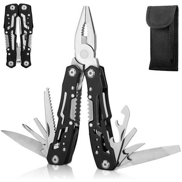 14-in-1 Multitool with Safety Locking, Stainless Steel Pliers Pocket Knife