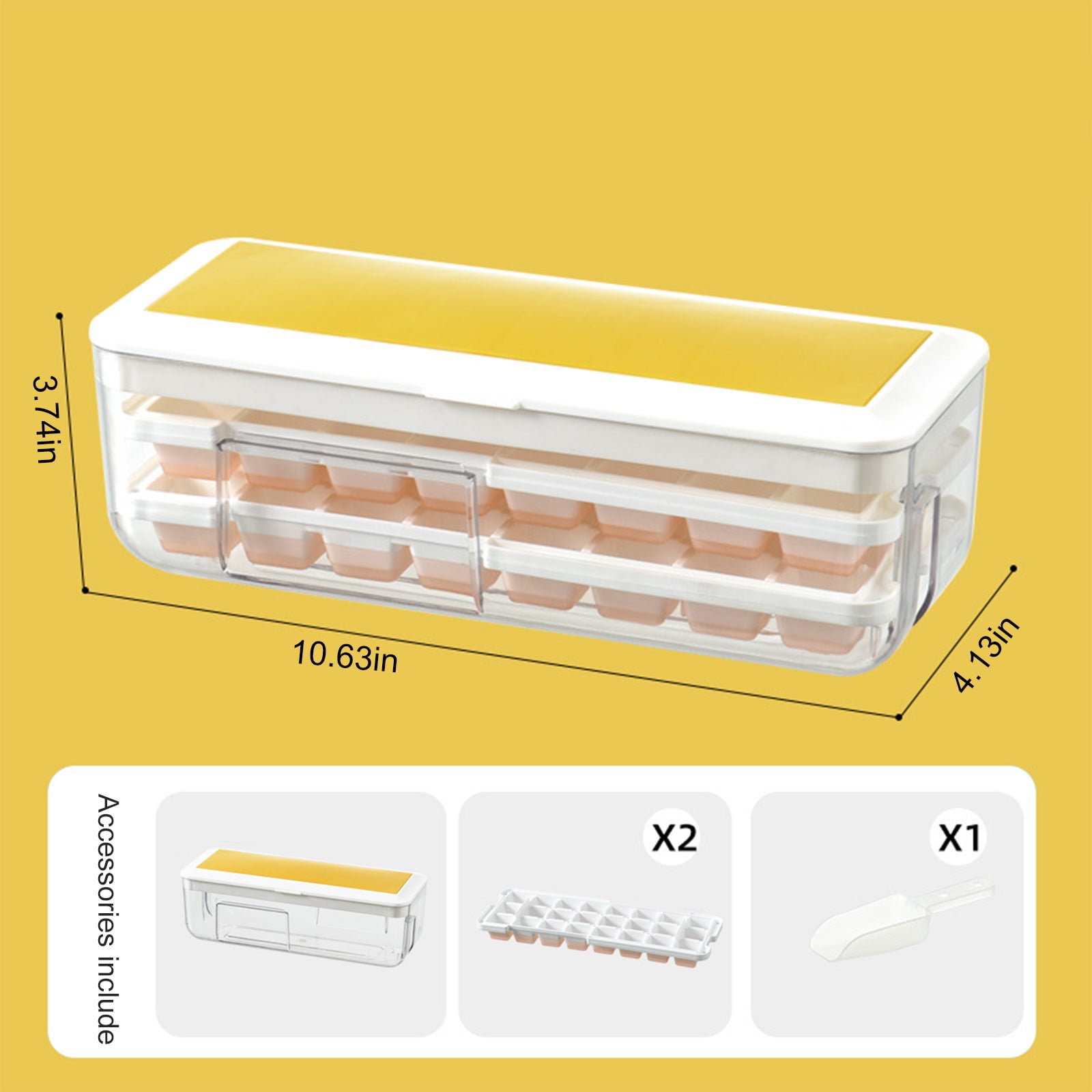 Wovilon Ice CubesTray Kitchen Gadgets Kitchen Utensils Set Ice Tray With Lid And Storage Bin For Freezer, Frozen Ice Cubes Making, Freezer Ice Cubes Box, One Second Out Of The Ice Silicone Ice Tray