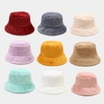 thumbnail image 2 of Gorro de pescador de piel de conejo de imitación simple de color, gorro de lavabo de felpa cálido para exteriores para otoño e invierno, 2 of 6