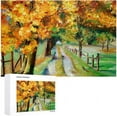 thumbnail image 4 of Dreamtimes Jigsaw Puzzles Artwork Gift for Adults Teens Oil Painting Country Road with Maple Wooden Puzzle Games, 1000 Pieces, 4 of 6