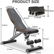 Yoleo Commercial Weight Bench, Adjustable/Foldable Strength Training Bench, Utility Incline/Decline Bench for Full Body Workout - Fast Folding