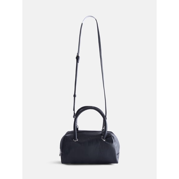 No Boundaries Women's East West Bowler Handbag, Black