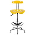 thumbnail image 3 of Vibrant Yellow and Chrome Drafting Stool with Tractor Seat, 3 of 9
