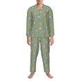 thumbnail image 3 of Picia Pig Face With Sunflower Pattern Men’s Long-Sleeve Sleepwear Set - Soft 2-Piece Loungewear with Pockets, Comfy PJs for Relaxing Nights-Large, 3 of 7
