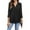 Black, variant on Turilly Fashion Woman V-Neck Three Quarter 3/4Sleeve T-Shirt Autumn Printing Blouse Tops Sweatshirt