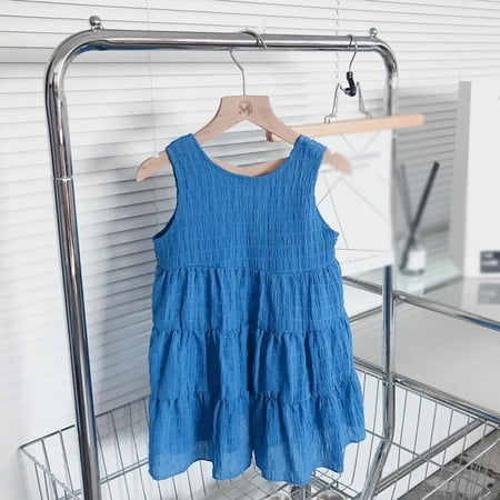 

Toddler Girl Summer Dress Sleeveless Backless Sundress Cute Summer Clothes 1-6T