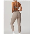 thumbnail image 3 of Conjuntos de entrenamiento for mujer, sujetador deportivo de 2 piezas, camiseta sin mangas, leggings de cintura alta, ropa deportiva for gimnasio y yoga, top de entrenamiento for mujer, 3 of 7