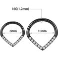 thumbnail image 2 of Teadrdrop Nose Hoop Ring 16G Septum Ring Septum Jewelry Opal Daith Earring Surgical Steel Hinged Segment Seamless Clicker Ring Tragus Rook Helix Cartilage Conch Hoop Piercing Jewelry 8mm 10mm, 2 of 5