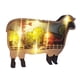 thumbnail image 1 of Adornos de animales de madera Escultura Mesa Talla de madera Estatua de cerdo/oveja/vaca para Ovejas con Luz, 1 of 9