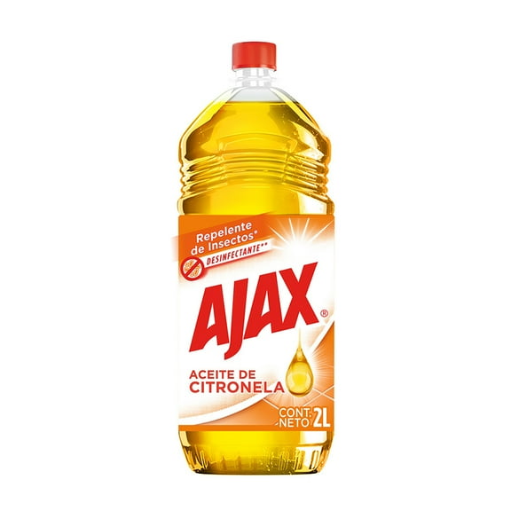 Limpiador Multiusos Líquido Ajax Citronela Desinfectante que Repele Insectos 2 L