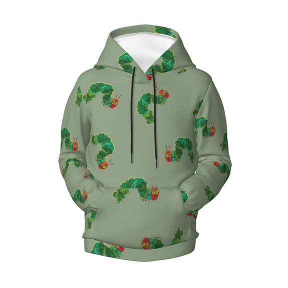 Boys Girls Hungry Caterpilla Pullover Hoodies 3D Print Novelty Colorful Kids Hoodie Sweatshirts with Pocket