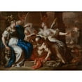 thumbnail image 2 of Francesco Solimena 24x18 Gold Ornate Framed and Double Matted Museum Art Print Titled - Minerva with Chronos and History; a Study for an Allegory of the Reign of the Hapsburgs in Naples, 2 of 4