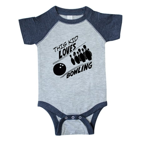 

Inktastic This Kid Loves Bowling Gift Baby Boy or Baby Girl Bodysuit